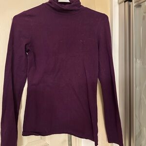 Purple Turtleneck Long-Sleeve Top